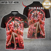 Maxcorners Darts Queen Crown Dartboard Multicolor Customized Name, Team Name 3D Shirts