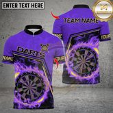 Maxcorners Darts Flaming Dartboard Multicolor Customized Name, Team Name 3D Shirts