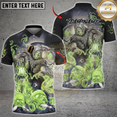 Maxcorners Bowling Grim Reaper Skull Smoke Multicolor Customized Name, Team Name 3D Shirts