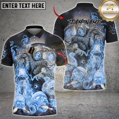 Maxcorners Bowling Grim Reaper Skull Smoke Multicolor Customized Name, Team Name 3D Shirts