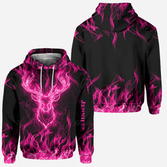 Maxcorners Country Girl, Personalized Hunting All Over Shirt, Personalized 3D Hoodie For Hunting Lover Pink TU2611