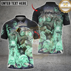Maxcorners Bowling Grim Reaper Skull Smoke Multicolor Customized Name, Team Name 3D Shirts