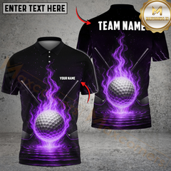 Maxcorners Golf Flaming Golf Multicolor Customized Name, Team Name 3D Shirts