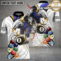 Maxcorners Billiards Eagle Strike 8-Ball Multicolor Customized Name Team Name 3D Shirt