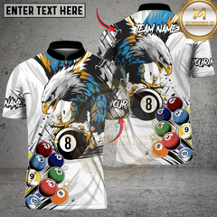 Maxcorners Billiards Eagle Strike 8-Ball Multicolor Customized Name Team Name 3D Shirt