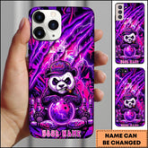 Maxcorners Bowling Purple Lightning Panda Boss Personalized Name Phone Case