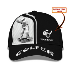 Maxcorners Golfer Classic Cap Golf Custom Name 3D Baseball Cap LM0402