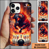 Maxcorners Bowling Fire Bull Rampage Personalized Name Phone Case