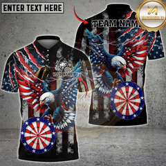 Maxcorners Darts Eagle American Flag Lightning Personalized Name 3D Unisex Shirt