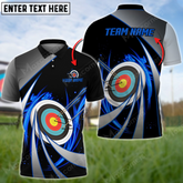 Maxcorners Flame Archery Tornado Pattern Multicolor Option Customized Name 3D Shirt (4 Colors)