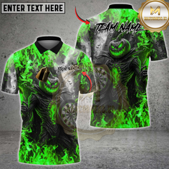 Maxcorners Darts Pumpkin Fire Halloween Multicolor Customized Name, Team Name 3D Shirts