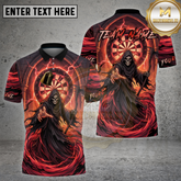 Maxcorners Dart Hell Reaper Fire Swirl Dartboard Multicolor Options Personalized Name, Team Name 3D Shirt (4 Colors)