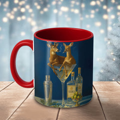 Maxcorners Deer Cocktail Bar Scene Martini Glass Multicolor Options 3D Ceramic Mug