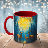Maxcorners Deer Starry Forest Artistic Painting Multicolor Options 3D Ceramic Mug