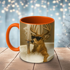 Maxcorners Deer Relaxing Bathtub Cigar Style Multicolor Options 3D Ceramic Mug