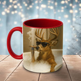 Maxcorners Deer Relaxing Bathtub Cigar Style Multicolor Options 3D Ceramic Mug
