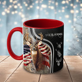 Maxcorners Deer American Flag Modern Graphic Multicolor Options 3D Ceramic Mug