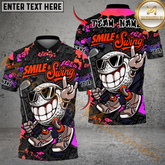 Maxcorner Smile & Swing Urban Golf Polo Shirt Customized Name, Team Name 3D Shirts (4 Colors)