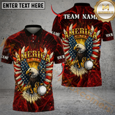 Maxcorners American Eagle Swing Golf Polo Customized Name, Team Name 3D Shirts (4 Colors)