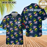 Maxcorners Tropical Style Bowling And Pins Option Customized Name Hawaiian Shirt (4 Colors)