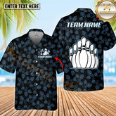 Maxcorners Tropical Bowling And Pins Option Customized Name Hawaiian Shirt (4 Colors)