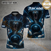 Maxcorners Bowling Cobra Snake Thunder Pattern Multicolor Options Personalized Name, Team Name 3D Shirt (4 Colors)