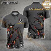 Maxcorners Billiards Shirt Flaming 8 Ball Abstract Gray Multicolor Options Personalized Name, Team Name 3D Shirt (4 Colors)
