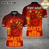 Maxcorners Darts Beer Bull Firestorm Multicolor Options Personalized Name, Team Name 3D Shirt (4 Colors)
