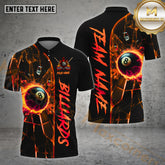 Maxcorners Billiard Break 8 Ball Fire Flame Multicolor Options Personalized Name, Team Name 3D Shirts (4 Colors)