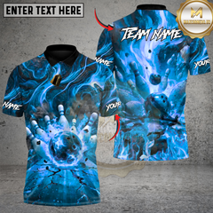 Maxcorners Blazing Perfect Bowlings Game Multicolor Customized Name, Team Name 3D Shirts