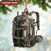 Maxcorners Custom Hunting Backpack Acrylic Ornament - Personalized Tactical Gift for Hunters & Veterans LM0411
