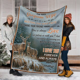 Maxcorners Personalized Meeting You Was Fate Fleece Blanket- Custom Deer Couple Blanket, Heartfelt Wife Gift LM1611