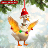Maxcorners Custom Funny Christmas Duck Decoration Acrylic Ornament - Cute Personalized Holiday Gift for Friends & Duck Lovers