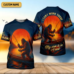 Maxcorners I Can't Work Today My Arm Is In A Cast Fishing UPF Shirts, Funny Fishing Shirt, Fishing Gifts For Men