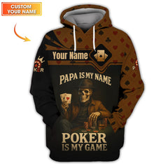 Maxcorners Poker Games Custom Name Shirt for Dad - ACE Design TeeLM1009