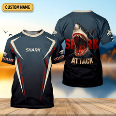 Maxcorners Shark Attack Fishing UPF Shirts, Fishing Tournament Shirt, Custom Fishing Shirt, Presents For Fishermen