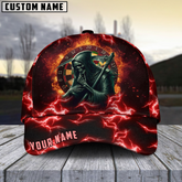 Maxcorners Darts Skull Fire Multicolor Personalized Name 3D Cap
