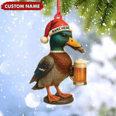 Maxcorners Personalized Mallard Duck Christmas Acrylic Ornament Custom Name Holiday Decor for Hunters & Nature Lovers LM0110