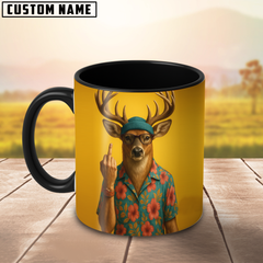 Maxcorners Deer Fukin' Finger Personalized 3D Ceramic Mug Printed