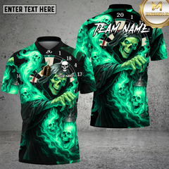 Maxcorners Grim Reaper Dartboard Flames Multioptions Personalized Name, Team Name Unisex 3D Shirt (4 Colors)