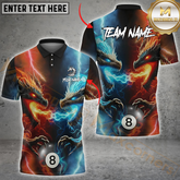 Maxcorners Billiard Dragon Duel 8-Ball Multicolor Customized Name, Team Name 3D Shirt