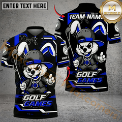 Maxcorners Bunny Swing Golf Polo Customized Name, Team Name 3D Shirts (4 Colors)
