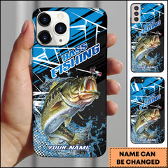 Maxcorners Large Mouth Bass Fishing Dynamic Splash Sport Style Personalized Name Phone Case