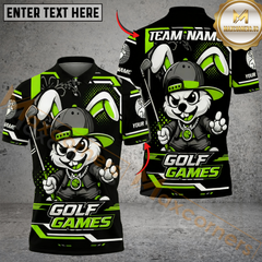 Maxcorners Bunny Swing Golf Polo Customized Name, Team Name 3D Shirts (4 Colors)