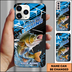 Maxcorners Walleye Fishing Dynamic Splash Sport Style Personalized Name Phone Case