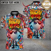 Maxcorners Friday Street Swing Golf Polo Shirt, Customized Name & Team Name 3D Shirts (4 Colors)