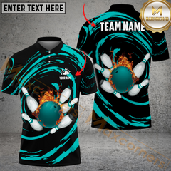 Maxcorners Bowling Wave Sea Multicolor Options Personalized Name, Team Name 3D Shirt