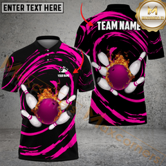Maxcorners Bowling Wave Sea Multicolor Options Personalized Name, Team Name 3D Shirt