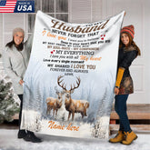 Maxcorners Personalized To My Husband Hunting Deer Fleece Blanket - Custom Name Gift for Husband, Anniversary LM1611