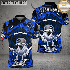 Maxcorners Street Swing Golf Polo Funny Golf Polo Shirt, Customized Name & Team Name 3D Shirts (4 Colors)